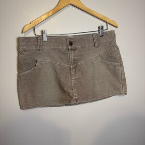 Y2K Mossimo Size 13 Corduroy Micro Mini Skirt Fitted Festival Indie Boho Brown